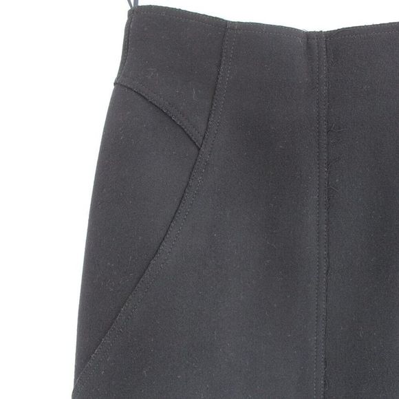 6267 Black Pencil Skirt High Waist Knee Length 100% Virgin Wool Wiggle Midi 40/4 - Picture 3 of 11